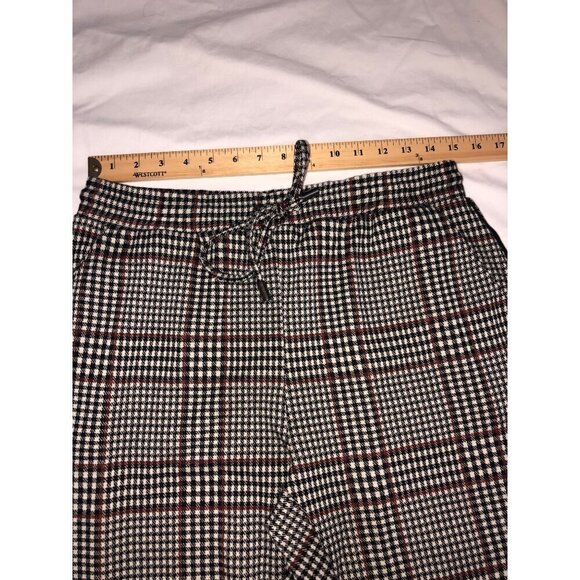 Anthropologie Plaid Pants Dickens Trousers Size S Pull On Black Red Menswear NEW - Picture 8 of 12